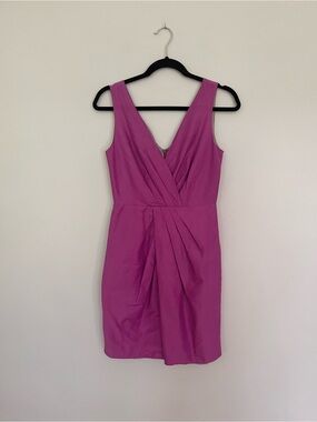 Banana Republic Purple Sleeveless Faux-Wrap Mini Dress